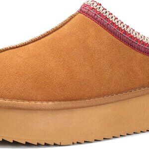 Platform Mini Boots Cozy Fuzzy Women's Platform Slip-on Slippers Winter Fluffy W